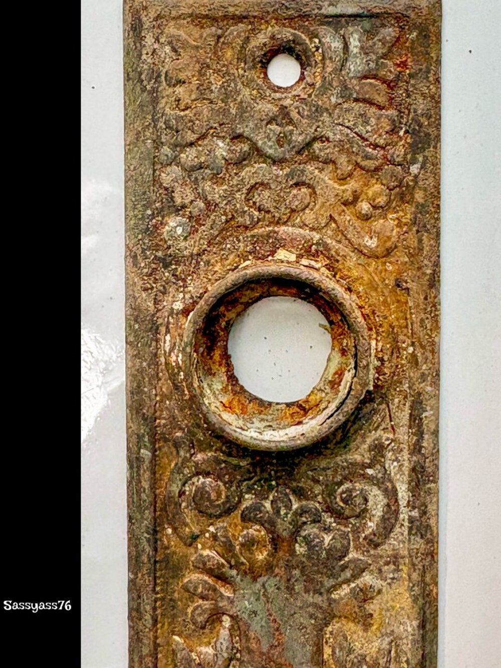 🆕ANTIQUE▪️Authentic Early 1900's Ornate Copper Door Plates & Mortise Door Lock - Picture 5 of 8